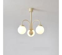 Factory 6-Lights Glass Chaner Modern Flush Mount Ceiling Light Fixture Round Sputnik Pendant White Green Nordic Mid Century for Bedroom Dining Room Living