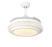 Factory Acrylic Fan Chandelier Led Crystal Trichromatic Dimming Ceiling Fan Lamp Abs Fan Light for Bedroom Living Room Dining Room 's Room Study Perfect Decorate, ZIU
