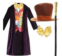 Factory Boss Costume - Cane I Love Fancy Dress Purple XL