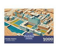 Factory Buildings Wooden Jigsaw Puzzle Waterproof 1000 Piece Puzzles for Adults Gifts Fun Challenging Games