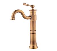 Factory Direct Sales Home Improvement Hardware All Bronze Faucet On The Stage Under The Stage Antique Rotate Basin Water-tap Retro Elbow Tap Vessel Faucet (31CM)