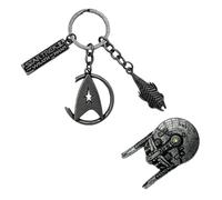 Factory Entertainment Star Trek II: The Wrath of Khan Metal Keychain and Pin Set - Black, Unisex-Adults