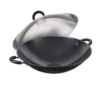 Factory Heavy Steel Wok Hand Hammered Carbon Steel House Cast Iron Binaural Wok,Traditional Round Bottom-40Cm-One Color-36cm