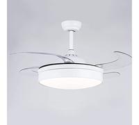 Factory Home Remote Control Invisible Fan Light Led Trichromatic Dimming Acrylic Fan Chandelier Abs Fan Chandelier for Living Room Dining Room Kitchen Study Perfect Deco, ZIU
