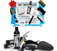 FACTORY LACED Shoe Cleaner Sneakers Kit - The Ultimate Sneaker Cleaner Experience: Includes: 8oz Sneaker Cleaning Solution, 4 Shoe Brushes, 2 Shoe Trees, Microfiber Towel
