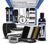 FACTORY LACED Shoe Cleaner Sneakers Kit - The Ultimate Sneaker Cleaner Experience: Includes: 8oz Sneaker Cleaning Solution, 4 Shoe Brushes, 2 Shoe Trees, Microfiber Towel