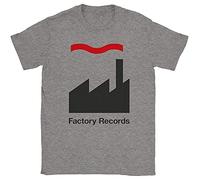 Factory Records Retro Record Label Clothing Mens Music T-Shirt Happy Mondays Grey