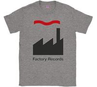 Factory Records Retro Record Label Clothing Mens Music T-Shirt Happy Mondays Grey M