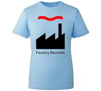 Factory Records T-Shirt - Iconic Manchester Music Label Logo Tee | Retro Indie Band Fan Shirt (Sky, 2XL Years)