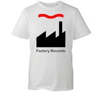 Factory Records T-Shirt - Iconic Manchester Music Label Logo Tee | Retro Indie Band Fan Shirt (White, XL)