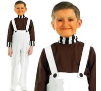 Boys Oompa Loompa Costume Kids Charlie Chocolate Factory Fancy Dress Book Day