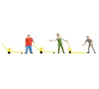 Factory Workers (3) with Pallet Trucks Figure Set HO/OO gauge Faller 151096