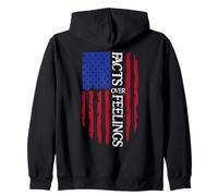 Facts Over Feelings Flag Sign USA American Flag Freedom US Zip Hoodie