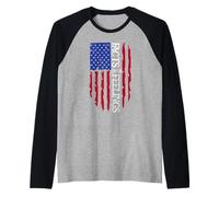 Facts Over Feelings Sign USA Flag God Family Country Freedom Raglan Baseball Tee