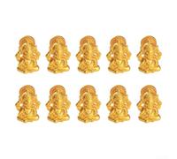 FACULX 10 PCS Gold Lord Ganesha Statues, Hindu Elephant God Statue, Resin Sculpture Indian Ganesh Buddha Figurine Handmade Gifts Decoration Ornaments
