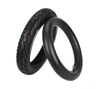 FACULX 14 Inch Pneumatic Tyre, Electric Scooter Outer Tyre, Rubber Construction, Enhanced Grip Tread Pattern, For 14x2.5 Inner And Outer Tire Replacement(Inner and outer tube Black)