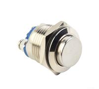 FACULX 16Mm Metal Waterproof Push Button Switch Momentary Self Return Round Head NO Type Brass Nickel-Plated Switch For Electric Circuit Control 2A 36VDC