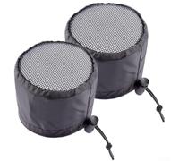 FACULX 2 Pack Grow Tent Vent Cover Set,Elastic Band Fixed Buckles Duct Filter For Plant Tents Waterproof Oxford Cloth Mesh,Dust Spider Proof(6in)