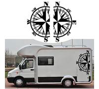 FACULX 2pcs Compass Stickers Decal for Car Hood Auto Body Side Door Compass Graphics Car Stickers Waterproof Vinyl Stripe Decal Sticker for JDM Truck SUV Off-Road Vehicles Caravan