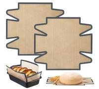 FACULX 2PCS Reusable Silicone Tin Liners, Loaf Tin Liners, Non-Stick Baking Mat, Bread Loaf Pan Liners, Easy Clean Dough Transfer Tool for 15 Inch Bread Pans