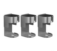 FACULX 3 Pcs Electric Toothbrush Holder Wall Mount Bathroom Organizer Rack for Toothpaste and Facial Cleanser, No-Drill Install (Silver)