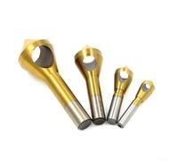 FACULX 4 Piece Countersink Drill Bit Set Titanium Coated High-Speed Steel Chamfer Tool with Multiple Sizes for Wood Metal Drilling