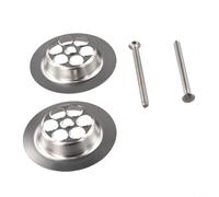 FACULX 70Mm Silver Bath Hole Spare, 2 Sets Stainless Steel Bathtub Drain Cover Replacement With Screw, Long-Lasting Tub Repair Kit For Bathroom