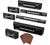 FACULX 7PCS Sanding Block Set for Wet and Dry Woodworking and Auto Body Applications, Flexible Foam Blocks for Automotive Car Bodywork Paint and Woodworking(12pcs)