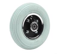 FACULX 8 Inch Wheelchair Front Wheel, 200x50 Pneumatic Tyre | Assembly, Electric Scooter Swivel Caster, Grey Mobility Wheel With Tube, Complete Rim And Bearing