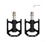 FACULX Aluminium Bike Pedals with 3-Sealed Bearing, Flat | Platform for Road MTB Folding Bicycle, Anti-Slip CNC Aluminum, Lightweight 9/16 Inch, Black Pink Silver
