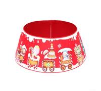 FACULX Christmas Tree Skirt, Merry Red Green Tree Base Cover, Fun Collar for Nonwoven Holiday Decorations, Festive Decor for Xmas Party, 60x20cm(Christmas style 1)