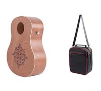 FACULX Classic Guitar Shaped Cajon Box Drum, Portable Handdrum With Strap, Warm Rich Sound Travel Ready For Solo Play Group Performance