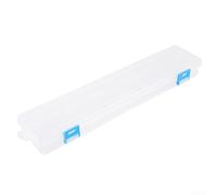 FACULX Clear Plastic Art Supply Storage Box with Buckle Design, Minimalist Style, 13 x 7 x 3.5cm, White