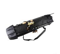 FACULX Fishing Rod Storage Bag Organiser for Travel, Waterproof 600D Oxford Carrier Holds 5 Rods and Reels, Adjustable Shoulder Straps, Black, 109x22.85cm