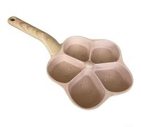 FACULX Five Hole Egg Pan, Nonstick Aluminum Alloy Flower-Shaped Skillet for Breakfast Cooking, Compatible with Gas and Induction Stoves, Gray or Pink(Pink)