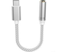FACULX for hifi USB C to 3.5mm Audio Adapter, Digital Decoder Chip | Sound, Oxygen-for Free Copper Cable, In-Line Controls For Volume And Calls, For Smartphones, Laptops, Tablets, Black