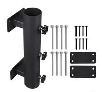 FACULX Heavy Duty Steel Umbrella Holder Clamp for Balcony | Railing, Black Rust-Resistant Parasol Mount Bracket Fixing Clip for Garden Fence Patio, Fits Pole