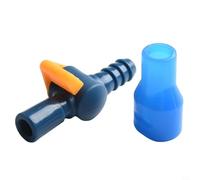 FACULX Hydration Pack Valve, Replacement Bite Nozzle with On/Off Switch, 9mm Silicone Mouthpiece for Hiking Camping Backpacks, Blue(A Straight)