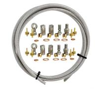 FACULX Hydraulic Brake Hose Kit, Bicycle Hydraulic Disc Brake Metal Hose Banjo Connector Kit For Hope, Front Rear Calipers Brake-Lever, 2.5m Line Tube