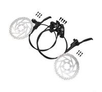 FACULX Hydraulic Disc Brake Set for Shimano-MT200, Aluminum Alloy Double Piston Calipers with Front 800mm and Rear 1600mm PVC Hose for Mountain and Road Bikes(Black-A)