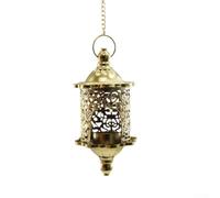 FACULX Moroccan Lantern Vintage Birdcage Candle Holder, Iron Hollow Design, Golden Finish for Indoor Outdoor Garden Home Decor Party