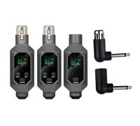 FACULX Portable Wireless Microphone Transmitter Receiver, 2.4GHz Plug-on Microphone System Rechargeable Mic Adapter For Dynamic Condenser Audio Mixer Live, Studio, Band Rehearsal(1 in 2)