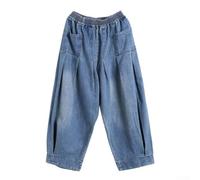 FACULX Solid Color Harem Trousers Elastic Waist Summer Beach | Soft polyester fabric, medium stretch comfort, balloon silhouette, solid color style, all-season wear