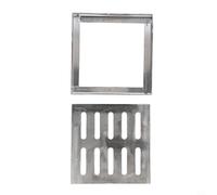 FACULX Stainless steel Drain Cover, Square Gulley Grid, Outdoor Drainage Channel, Heavy Duty PVC Grid, Drain Hoppers, Outdoor Drainage Cover Channel Grate Rainwater(150 * 150 * 20 * 2mm)