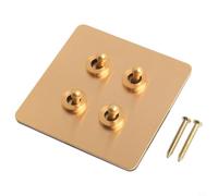 FACULX Toggle Light Switch, 1/2 Way Toggle Switch-Polished Brass, Vintage Style, Wall Mount Lever Rocker Control Panel, for Home Room Ceiling Light Fan(4 Gang)