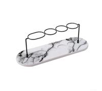 FACULX Toothbrush Holders For Bathroom, Metal Toothbrush Organizer With Diatomite Base, 3 Round Slots 1 Oval Slot Counter Storage Rack For Toothpaste Razors(C)