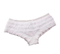 FACULX Women Low Waist Lace Panties Cake Layer Mesh Briefs | Breathable Underwear with Floral Print Pattern Soft Nylon Spandex Fabric Sweet Princess Style Lingerie for Daily