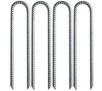 Facynde Galvanized Landscape Pins | 12-inch Long Gardening Edging Stakes Landscape Nail - Trampoline Wind Stakes U Shaped Heavy Duty Galvanized Steel Landscape Securing Pins for Soccer Goals
