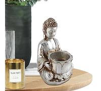 Facynde Meditating Buddha Holder | Resin Holder Meditating Buddha Figurine, Zen Statue for Patio, Indoor, Garden, Home, Living Room, Porch, Offices, Outdoor