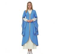 FAD-4U Medieval Renaissance Robe for Women, Long Cloak Dress with V-Neck and Bell Sleeves, Floor-Length Costume Coat for Halloween, Cosplay, Gothic Fantasy, Tudor, Reenactment
